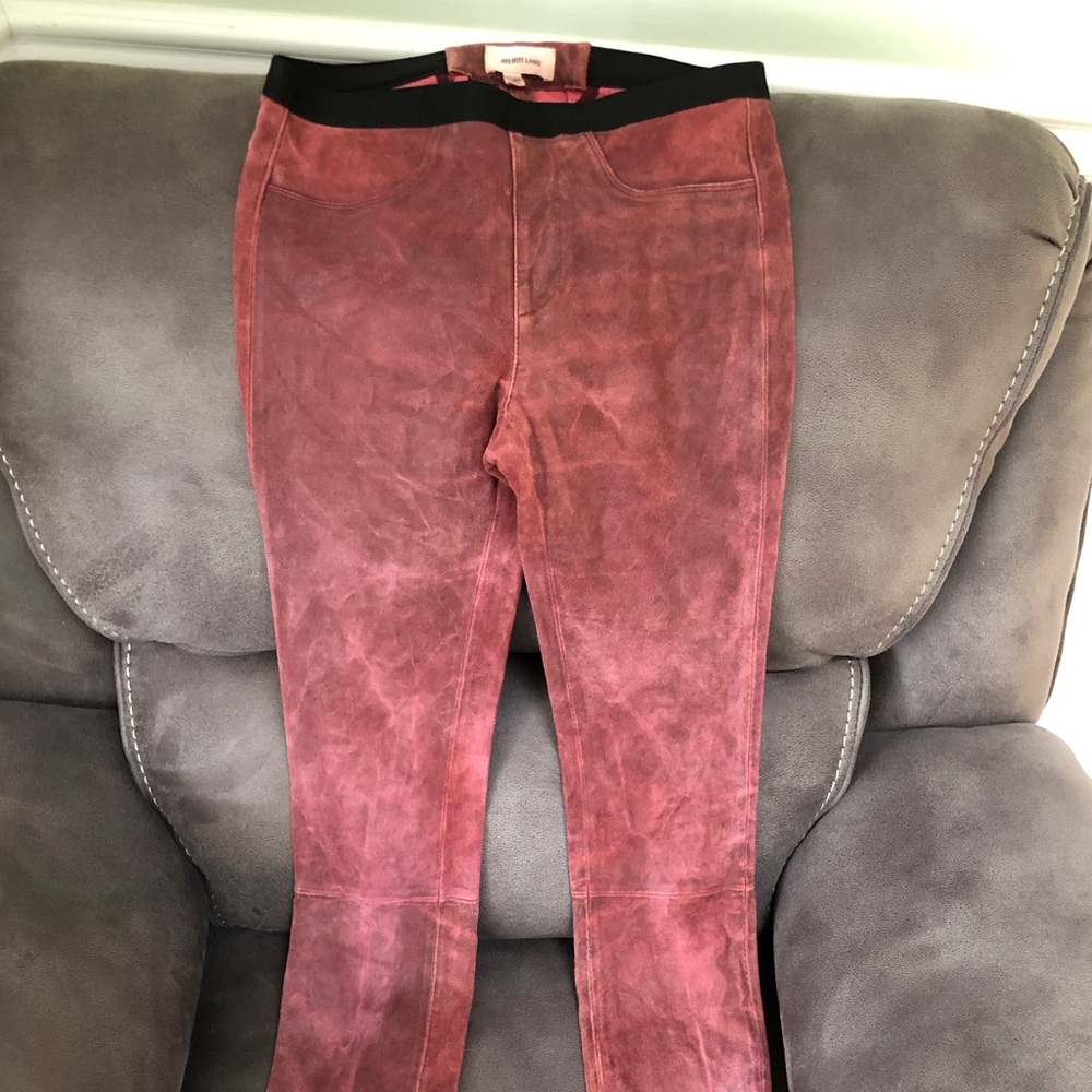 Helmut Lang- Low-Rise Suede Leggings